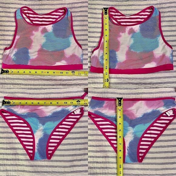 NEW! NWT EDDIE BAUER Youth Girls 4 Piece Reversible Swim Set in Pink Multi - Picture 10 of 10